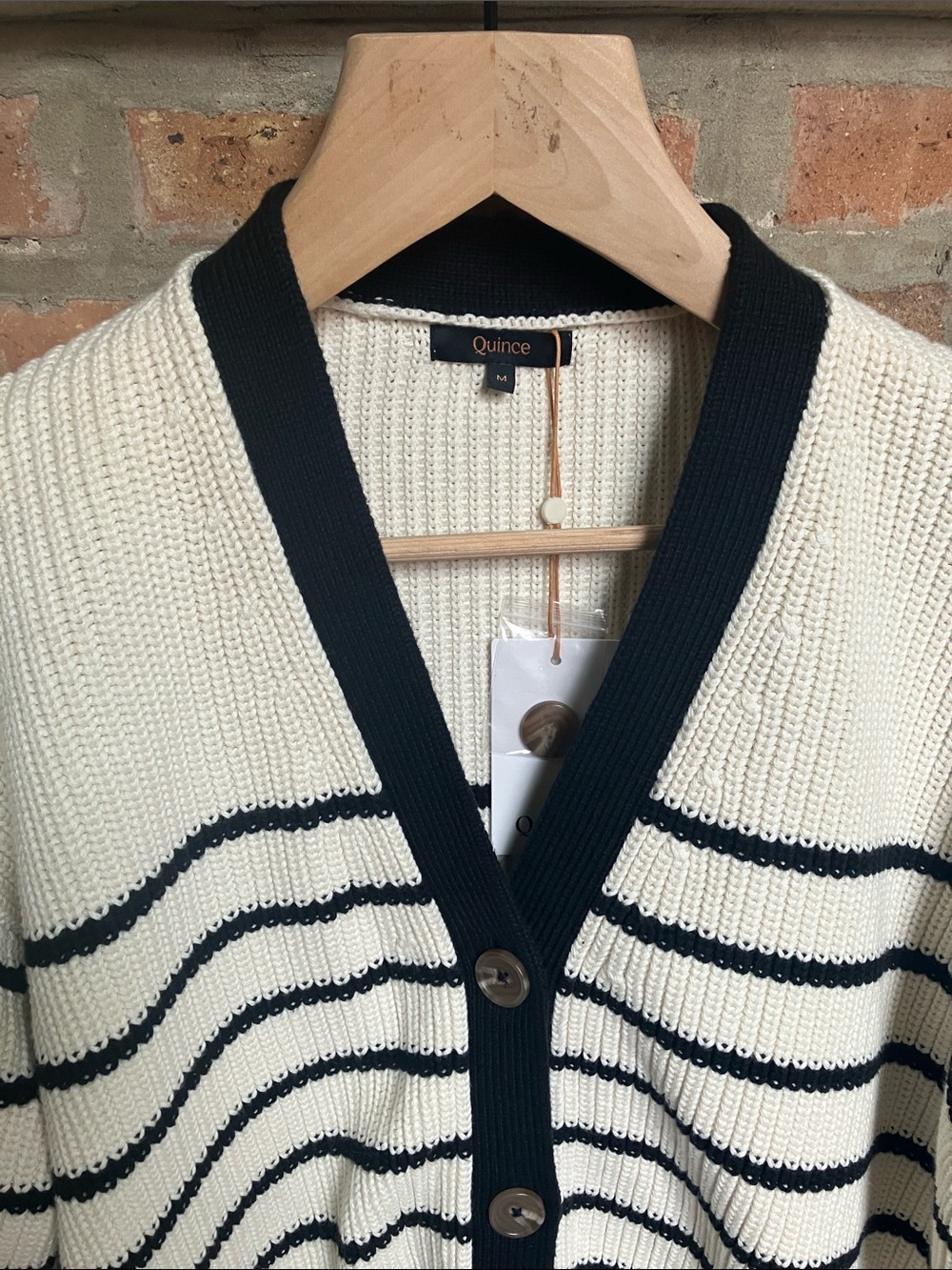Quince 100% Organic Cotton Fisherman Boxy Cropped Cardigan - Picture 2 of 16